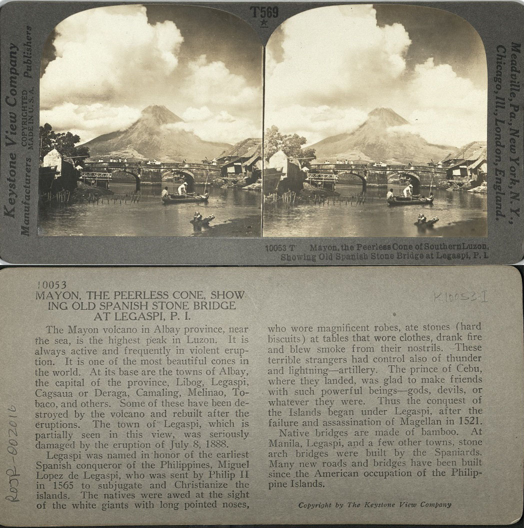 Mayon, the Peerless Cone of Southern Luzon, Showing Old Spanish Stone Bridge at Legaspi, P. I.